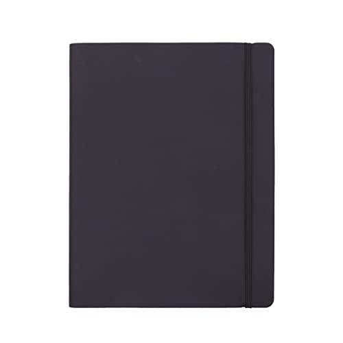 Amazon Basics Taccuino a righe con copertina morbida, formato XL, 25 x 20 cm, Nero