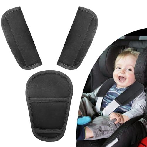 Cuscino per Cintura di Sicurezza per Bambini 3 Pezzi Imbottiture per Cinture di Sicurezza, Copri Cintura di Sicurezza Auto Bambini, Proteggi Cintura Sicurezza Bambini per Passeggino Auto Bambini