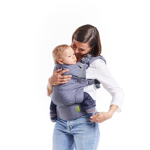 Boba X Marsupio – Regolabile da Neonato a Bambino, Marsupio Ergonomico 2-in-1 Frontale e Zaino con Spallacci Incrociabili (Grigio)
