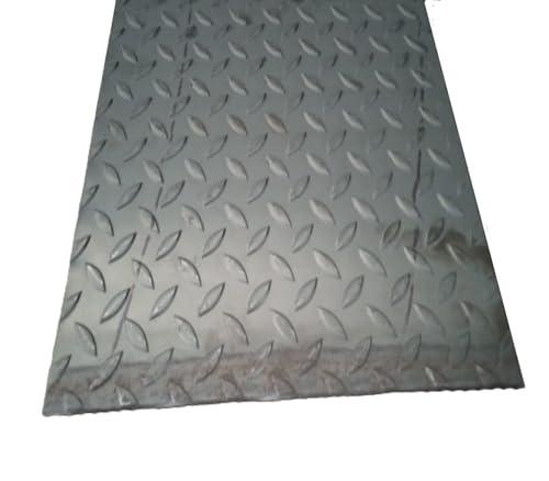 Lamiera BUGNATA IN FERRO con vari formati,Spessore 3+1.5 mm di mandorla (1000x1000 mm)