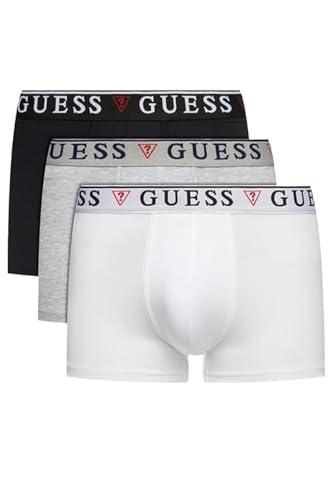 Guess Eco Brian Hero Boxer Trunk 3 Pack Pantaloncino, Nero Bianco Combo, Small Uomo