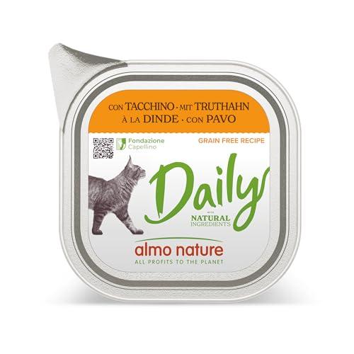 Almo Nature Daily, Alimento Umido per Gatti Adulti con Tacchino - 100g, Confezione da 32