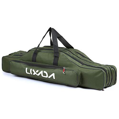 Lixada Borsa da Pesca 3 Strati con Tracolla 90cm/120cm/150cm Portatile Custodia per Canna da Pesca Pieghevole Resistente allo Strappo Durevole Rod Reel Bag