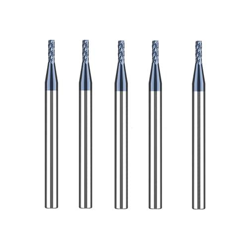 CREEYA Fresa in Metallo Duro Integrale 2mm, 4 Flauto CNC Fresa Piana, Rivestimento AlTiN Nero, VHM Pour Metallo Bois Acrylique Plastique