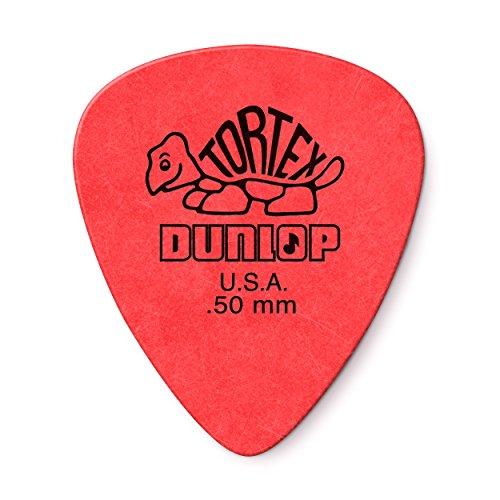 Jim Dunlop 418P.50 Plettri in Tortex, Spessore da 0.5 mm, 12 Pezzi, Rosso