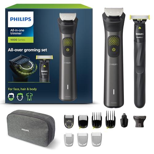 Philips Series 9000 13-in-one Trimmer + OneBlade, set completo per il grooming, rifinitura precisa, bordi definiti, rasatura comoda, 27 impostazioni di lunghezza (0,2-20 mm) (modello MG9530/15)