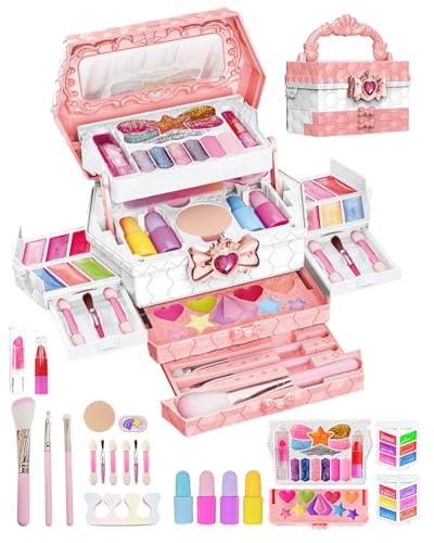 Trucchi Bambina Set, 54 Pezzi Anallergici e Lavabili, Valigetta Completa per Bambina, Regalo Perfetto per Compleanno, Natale o Halloween, Adatto per Bambine da 3 a 12 Anni