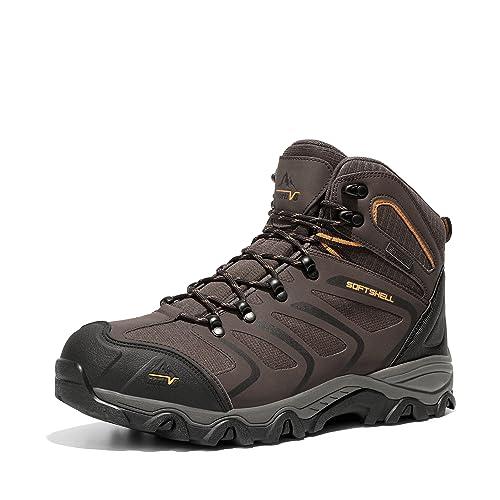 NORTIV 8 Stivali da Trekking da Uomo Escursionismo All'aria Aperta Scarpe da Trekking Scarponi Scarpe da Arrampicata Alpinismo,Size 41,Marrone/Nero/Marrone Chiaro,160448_M-E