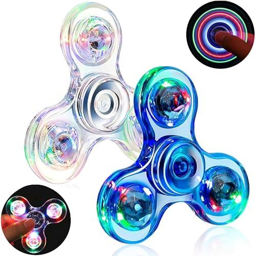 Adviejjoy 2 Pezzi Fidget Giocattoli, Giocattolo a Forma di LED a Forma di Fidget Giocattoli per l'Ansia Anti-Stress Autismo Fidgets Migliore EDC ADHD Toys Cuscinetto Giocattolo per Bambini Adulti