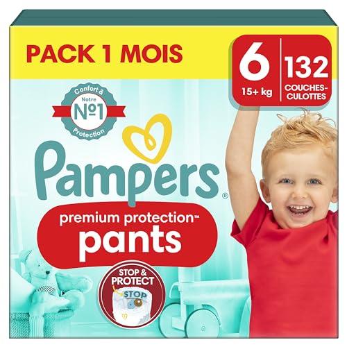 Pampers Taglia 6 Pannolino (15+ kg), Premium Protection, 132 Pannolini, Scatola mensile, Pampers N°1 Per Comfort E Protezione Della Pelle Sensibile