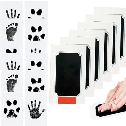 Set Impronte Bimbi Qiundar 6 pcs Impronta Mani e Piedi Neonati, Kit Impronta Cane Impronte di Mani e Piedi Cuscinetto del Timbro SenzaTocco non Tossici Sicuri