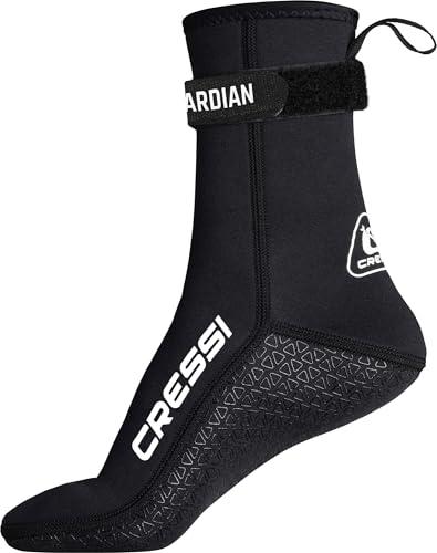 Cressi Guardian Mid High Neoprene Socks 2mm 2XL - Calzari Medio Alti in Neoprene 2mm con Cinturino Strap, Ideali per Tutti gli Appassionati di Sport Acquatici, Nero, 2XL, Unisex