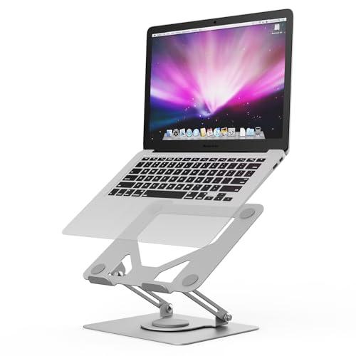 Supporto PC Portatile, GRIFEMA GB1050-1 Laptop Stand Ergonomico con Base Girevole a 360°, Altezza Regolabile e Design Pieghevole, Compatibile con Portatili e Tablet da 11-17