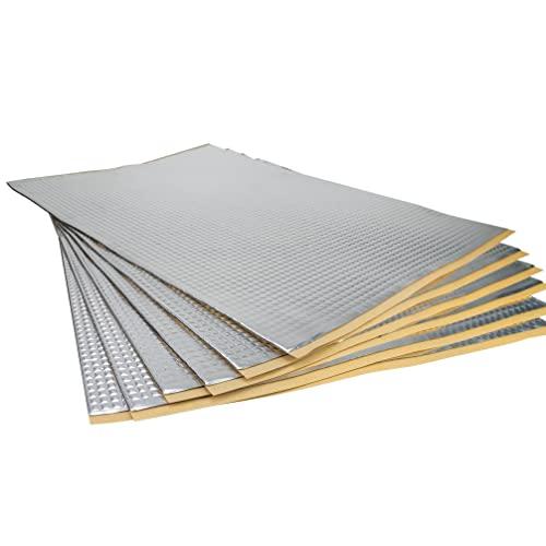 Haskyy Piastre in alluminio butilico da 2 mm, 1,11 m², 500 x 370 mm, 6 x tappetini isolanti anti-rumore, autoisolanti per auto, isolamento acustico e isolamento acustico