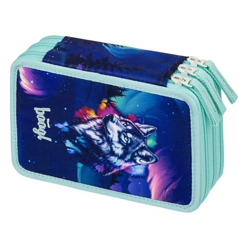 Baagl Astuccio a 3 scomparti per ragazzi e ragazze, astuccio per cancelleria, materiale scolastico, astuccio per la scuola, Luce polare, Colorato, giocoso, moderno, pratico