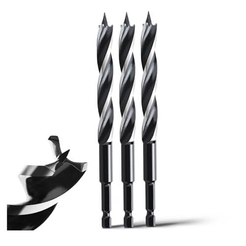 3 punte per legno tenero, legno duro con punta di centraggio e codolo E 6.35, 3 pezzi, 14 x 155 mm