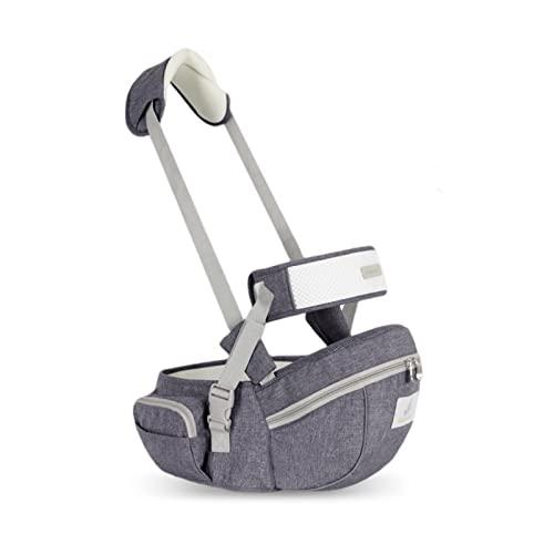 SONARIN Multifunzionale Hipseat Marsupio,Ergonomico Neonati Marsupio Supporto del Sedile Portantina Bebè Seggiolino con Cintura di Sicurezza & Tracolla per Neonato Bambino 0-24 Mesi(Grigio)