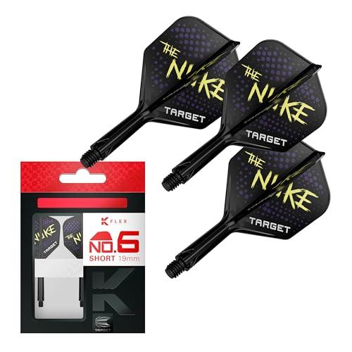 Target Darts Luke Littler K Flex Alette e Sistema di Aste, No.6 (Corto, 19mm) | Confezione da 3 Alette Kflex all in One, The Nuke Player Edition Accessori Freccette | Freccette K-Flex