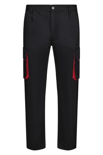 Velilla 103004 - Pantaloni multitasche (Taglie 44) colore nero e rosso