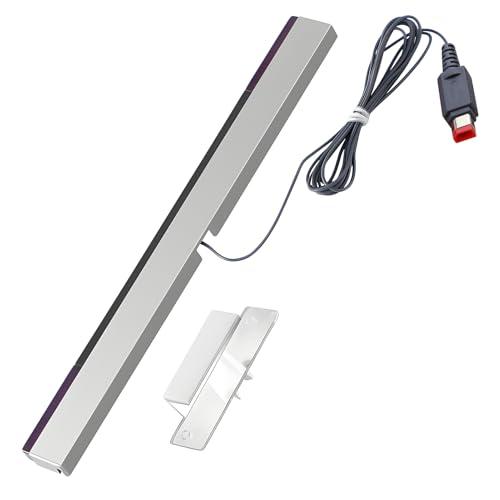 Barra Sensore per Wii, Barra del Sensore a Infrarossi Cablata per Wii U, Barra del Sensore Console Compatibile con Nintendo Wii/WIIU con 2M Cavo e Supporto Trasparente Plug & Play