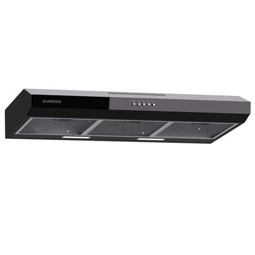 Klarstein - Cappa aspirante da 90 cm, cappa aspirante con filtro d'alluminio lavabile in lavastoviglie, silenziosa e con scarico, 200 m³/ora di flusso d'aria, cappe a parete con LED & controlli touch