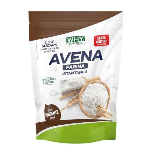 WHY NATURE AVENA FARINA ISTANTANEA - Farina Di Avena Istantanea Aromatizzata - Senza Glutine - 1 Kg (Cioccolato Fondente)