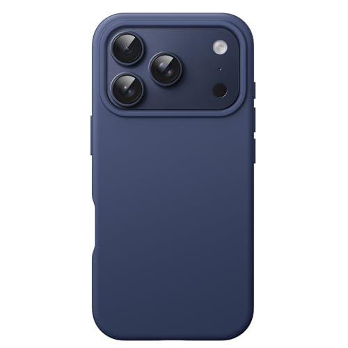 JETech Cover Silicone Liquida per iPhone 17 Pro 6,3 Pollici, Protezione Completa del Corpo Morbida Come la Seta, Antigraffio e Antiurto per Telefono con Fodera in Microfibra (Blu Scuro)