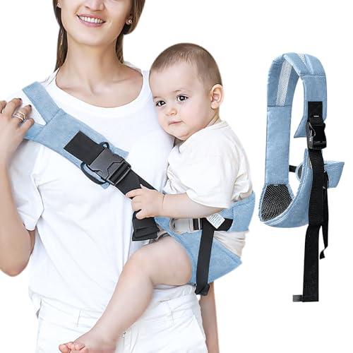 Lvjkes Fascia neonato, Marsupio neonato, Multifunzionale marsupio neonato, Tracolla regolabile, Portatile, Marsupio ergonomico neonato, Adatto per neonati da 6 a 48 mesi, Bambini fino a 25 kg (Blu)