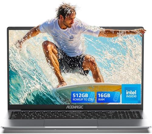 ACEMAGIC 2025 Computer portatile 15,6 pollici Quad-Core N97 Fino a 3,6 GHz, 16 GB RAM DDR4 512 GB SSD PC portatili (Superare N95/N5095) WiFi 5/2.4G,USB3.2,BT5.0,HDMI,Type-C,Cassa in metallo, 5000 mAh
