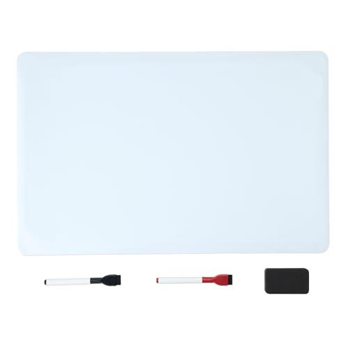 Amazon Basics Lavagna magnetica cancellabile a secco, lavagna bianca per frigorifero, 33 x 50 cm, 2 pennarelli e gomma, Bianco