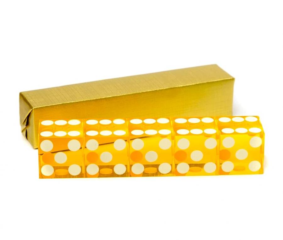 5 x Perfect 19MM Precision Casino Dadi/Craps (giallo), 5REDDICE