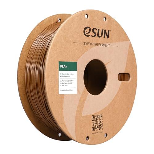 eSUN Filamento PLA+ 1.75mm, Filamento per Stampante 3D PLA Plus, Precisione Dimensionale +/- 0.03mm, Bobina da 1kg (2.2 libbre) Filamento per Stampa 3D per Stampanti 3D, Marrone