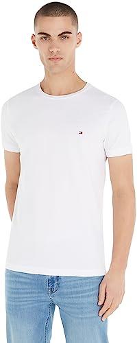 Tommy Hilfiger T-shirt Maniche Corte Uomo Core Stretch Slim Fit, Bianco (White), L