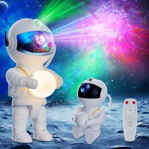 Feliigo Proiettore Stelle Soffitto, LED Astronauta Proiettore Stelle 360° Regolabile, 8 Modalità di Nebulosa & Telecomando, Luce Notturna, Lampada Proiettore Stelle Bambini Adult