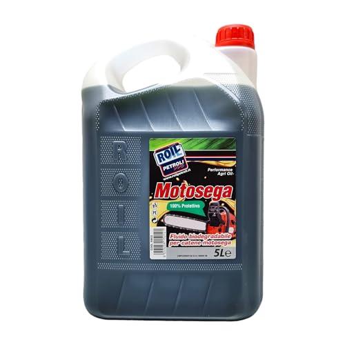 5 Litri di Olio ►BIOLOGICO e BIODEGRADABILE◄ di colore VERDE per CATENE MOTOSEGA per ►Uso PROFESSIONALE e HOBBISTICO◄ (5)
