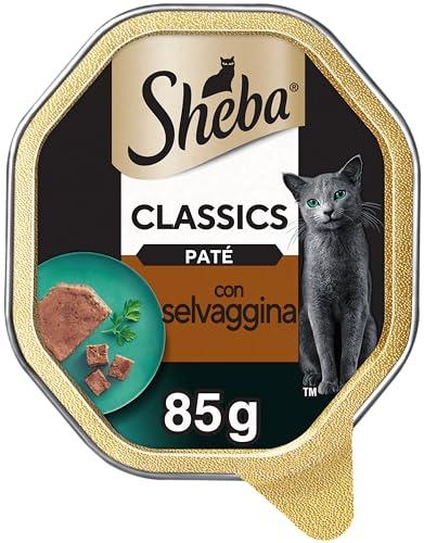 Sheba Paté Classics, Cibo per Gatto con Selvaggina 22 Vaschette da 85 G, 85 g, Confezione da 1