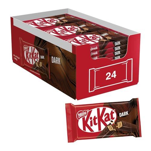 KITKAT Dark Wafer ricoperto di Cioccolato Fondente, Confezione da 24 Snack da 41,5g (996g)