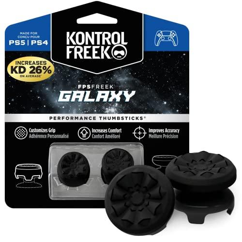 KontrolFreek FPS Freek Galaxy Black per Playstation 4 (PS4) e Playstation 5 (PS5) | Performance Thumbsticks | 1 High-Rise, 1 Mid-Rise | Nero (Edizione Limitata)