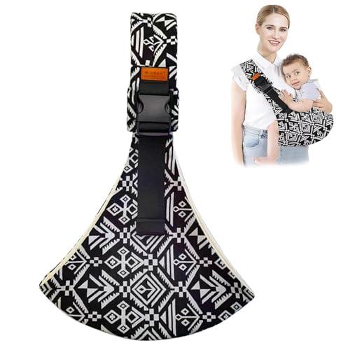 Carrier Bambini Fascia Porta Bebe Marsupio Portatile Bebe Porta Bambino in Braccio Regolabile Marsupio laterale per Bambini da 0 a 36 Mesi e Fino a 15 kg di Peso (nero)