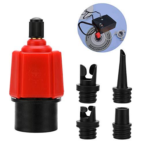 Oumers Adattatore per pompa gonfiabile, convertitore per pompa ad aria, 4 standard, attacco convenzionale per valvola dell'aria per gommoni, stand up paddle, letto gonfiabile, ecc