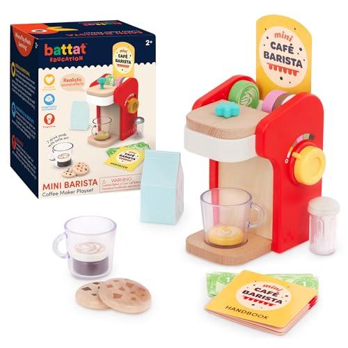 Battat Education - Mini Barista - Playset barista - Caffettiera giocattolo e accessori - Gioco di finzione - Giocattolo da cucina - 2 anni +