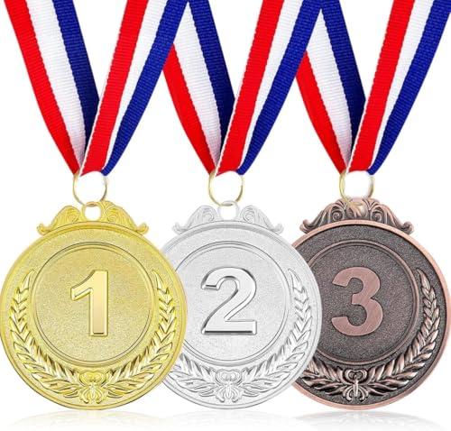 Norhogo 3 Medaglie per premi, medaglie in Oro, Argento, Bronzo, medaglie in Metallo, premi Vincitori in Stile Posto Medaglie Premio per premi per Adulti, per attività per Giochi, concorsi, Feste