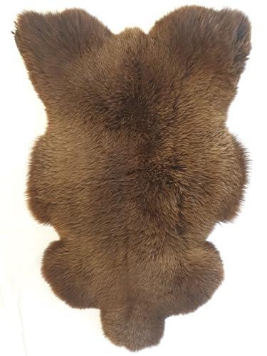FURRYMAN Pelli di agnello naturale – Pelle di pecora 140 x 70 cm, senza cromo, copriletti e decorazioni per divano, poltrona, pelle di pecora bianca e colorata