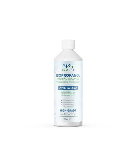 IsoLAB - Alcool Isopropilico 99,9% Puro - Detergente Multiuso, Sgrassatore e Solvente - 500ml