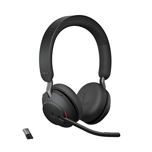Jabra Evolve2 65 Wireless PC Headset – Noise Cancelling, Ottimizzato per Microsoft Teams, USB-A dongle, Nero, Stereo