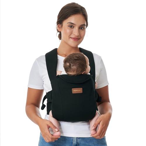 Momcozy Marsupio per neonati dalla nascita, ergonomico con supporto per il collo, leggero e sicuro (3-11 kg), nero