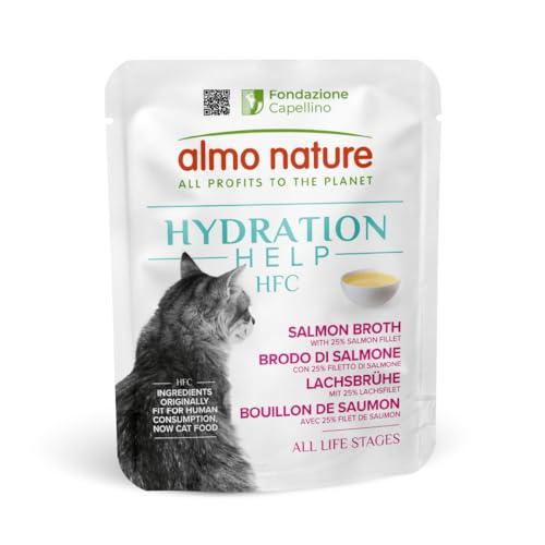 almo nature HFC Hydration Help, Alimento Umido per Gatti - Brodo di Salmone e Filetto di Salmone - Human-Grade, Gluten-Free, Monoproteico, 50g, Confezione da 24, 1.2 kg