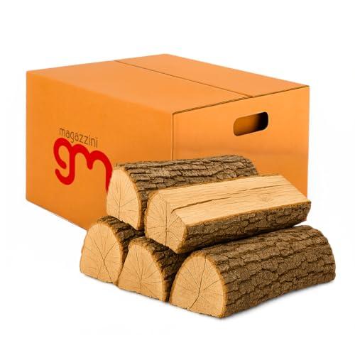 MagazziniGM, Legna Da Ardere essiccata sotto il 15% di umidità, pezzi da 25 Cm per Stufe Camini Barbecue Fuoco Riscaldamento (Legno di quercia, 15 Kg (1 pacco))