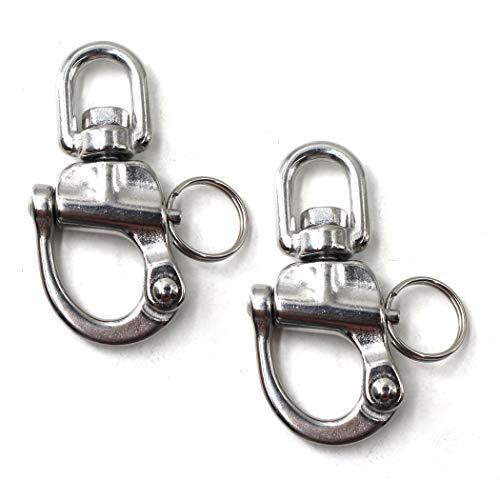 Flomore 87 mm girevole Snap Grillo Marine Grade 316 acciaio inox anello girevole Yacht barca a vela Hardware (confezione da 2)