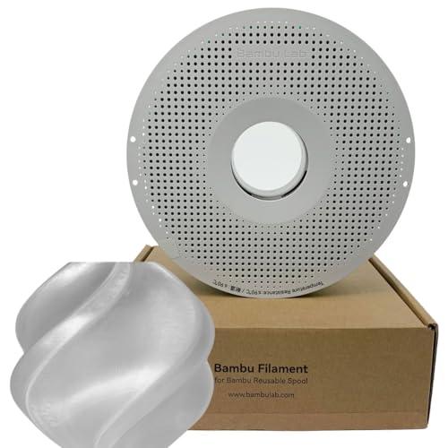 Bambu Lab PETG Translucent – Filamento 3D 1.75 mm, Effetto Traslucido ad Alta Trasmittanza, Resistente UV/Acqua, Parametri 230–260 °C / 65–75 °C, Compatibile AMS/AMS Lite, Bobina, 1kg, Trasparente